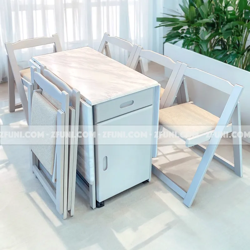 bàn ăn xếp gọn thông minh mặt đá 6 người ngồi cho nhà nhỏ cực kỳ sang trọng hiện đang có trưng bày tại khu vực hà nội và sài gòn