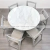 bàn ăn tròn mặt đá thông minh gấp gọn với đường kính 1m2 ngồi được từ 6 đến 8 người có lắp bánh xe tiện dụng trong việc di chuyển