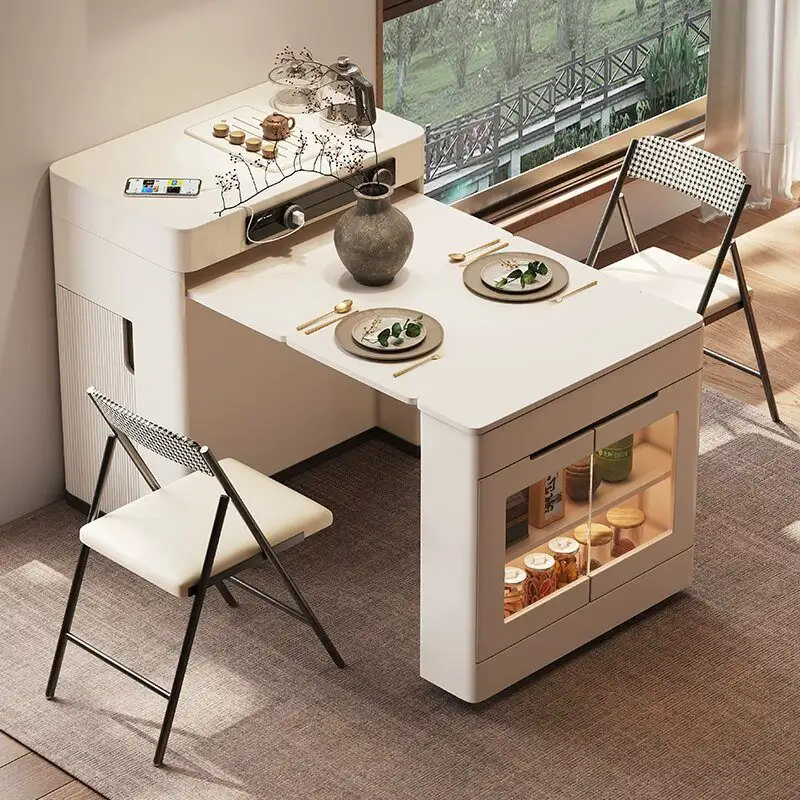 bàn ăn thông minh kết hợp đảo bếp gấp gọn