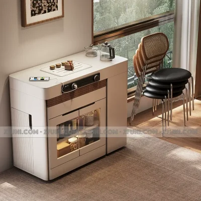 bàn ăn đảo bếp gấp gọn thiết kế thông minh kéo dài gấp gọn vừa làm bàn ăn vừa làm tủ bếp
